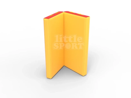 картинка Мат кожзам LittleSport (100х100х10см) складной в 2 сложения красный/желтый от магазина Лазалка