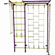 Детский спортивный комплекс ДСК "Пионер-С4Л" с комбинированной лестницей (пристеночный) пурпурный-желтый