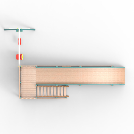 Детская площадка - деревянная горка Пикник "Зима №3" Лэйк с качельной балкой