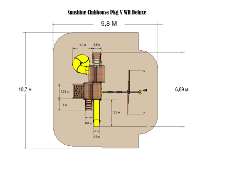 Игровая площадка Саншайн Клубхаус Спиральная Горка Делюкс (Sunshine Clubhouse Pkg V WR Deluxe)