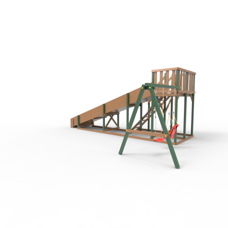 Детская площадка - деревянная горка Пикник "Зима №3" Форест с качельной балкой
