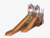 Зимняя деревянная горка "IgraGrad Snow Fox 19" с тремя скатами