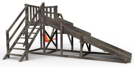 Детская площадка - деревянная горка  Пикник "Зима №2" Black с качельной балкой
