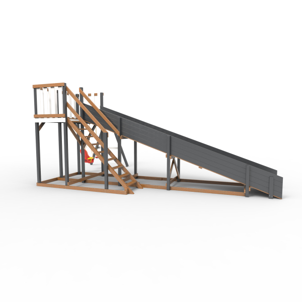 Детская площадка - деревянная горка Пикник "Зима №3" Ультра с качельной балкой