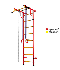 Детский спортивный комплекс ДСК "Пионер-с2н" (пристеночный) красный-желтый