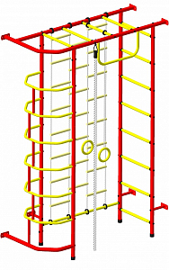 Детский спортивный комплекс ДСК "Пионер-9" с лестницей (пристеночный) красный-желтый