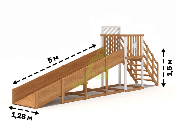 картинка Зимняя горка "IgraGrad Snow Fox", скат 5 м мод.2 от магазина Лазалка