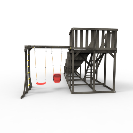 Детская площадка - деревянная горка Пикник "Зима №3" Блэк с рукоходом