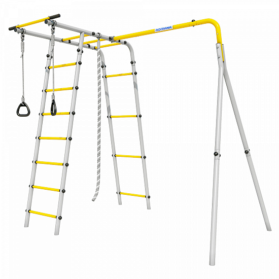 картинка Детский спортивный комплекс для дачи ROMANA Лесная поляна - 3 (желтый/серый) от магазина Лазалка