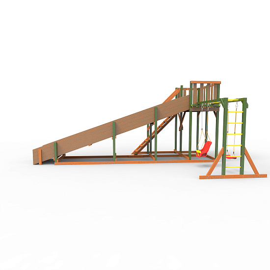 Детская площадка - деревянная горка Пикник "Зима №3" Вега с рукоходом