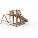 Детская площадка - деревянная горка Пикник "Зима №3" Оптимус с качельной балкой
