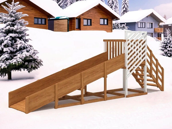 картинка Зимняя горка "IgraGrad Snow Fox", скат 5 м мод.2 от магазина Лазалка