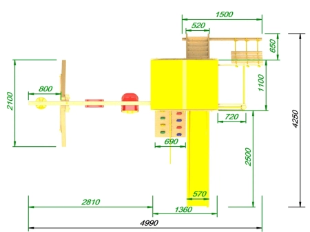 Детская площадка Пикник "Стандарт Д" с турником и шведской стенкой