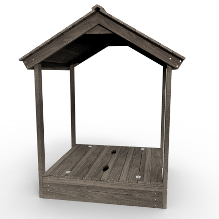 картинка Детская деревянная песочница с крышей "Блэк" от магазина Лазалка