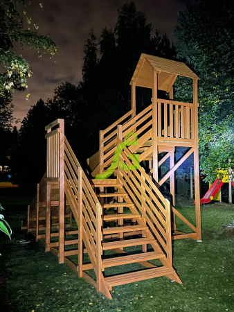 Зимняя деревянная горка "IgraGrad Snow Fox 12 м" с двумя скатами