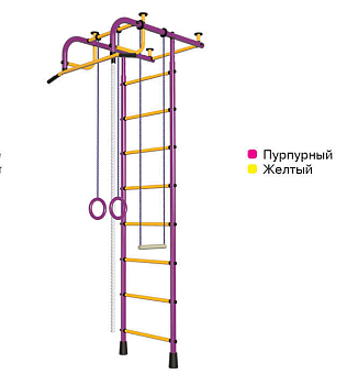 Детский спортивный комплекс ДСК   "Пионер-1" (усиленый) 2,9-3,4м. (пурпурный-желтый)