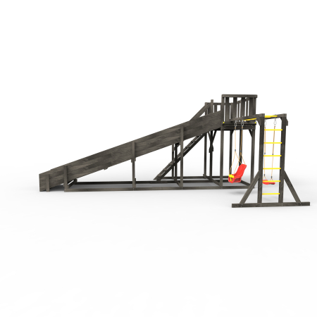 Детская площадка - деревянная горка Пикник "Зима №3" Блэк с рукоходом