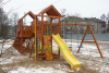 Детская деревянная зимняя горка IgraGrad Snow Fox 5,9 м + Панда Фани Gride