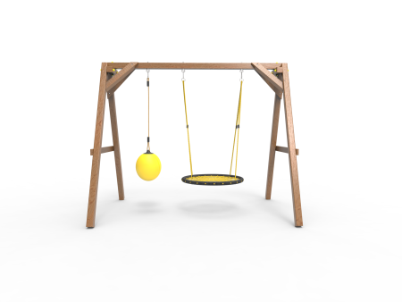 Деревянные качели Пикник 2 "Оптимус" (качели гнездо 1м + качели drop)