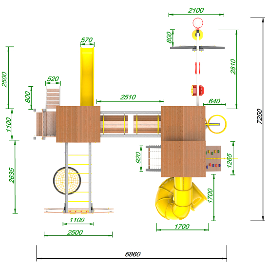 Детская площадка Пикник "Ультра Д" Стэйдж Бонд с трубой