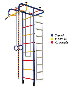 Детский спортивный комплекс ДСК "Пионер А" Т-образный (2,9-3,4м.) синий-радуга