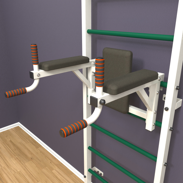 картинка Шведская стенка «LittleSport» White Long 2.0 зеленые ступени от магазина Лазалка