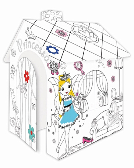 картинка Картонный домик-раскраска Mochtoys "Принцесса" 11122 от магазина Лазалка
