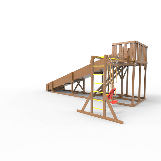 Детская площадка - деревянная горка Пикник "Зима №3" Оптимус с рукоходом