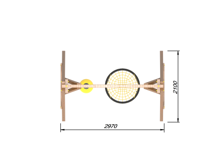 Деревянные качели Пикник 2 "Оптимус" (качели гнездо 1м + качели drop)
