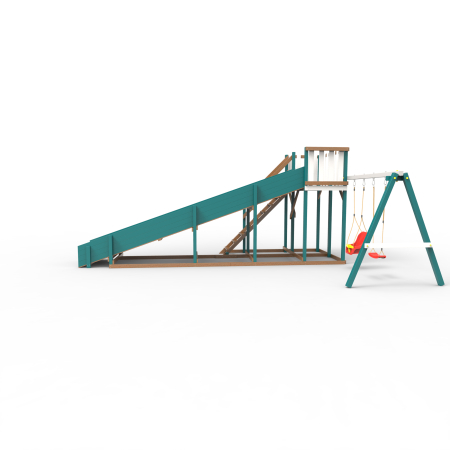 Детская площадка - деревянная горка Пикник "Зима №3" Лэйк с качельной балкой