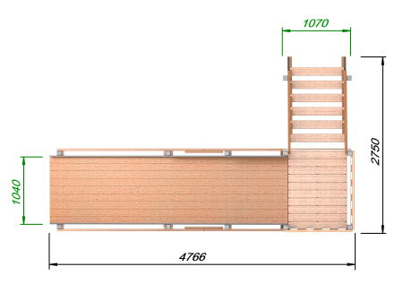 Детская площадка - деревянная горка  Пикник "Зима №2" Ультра
