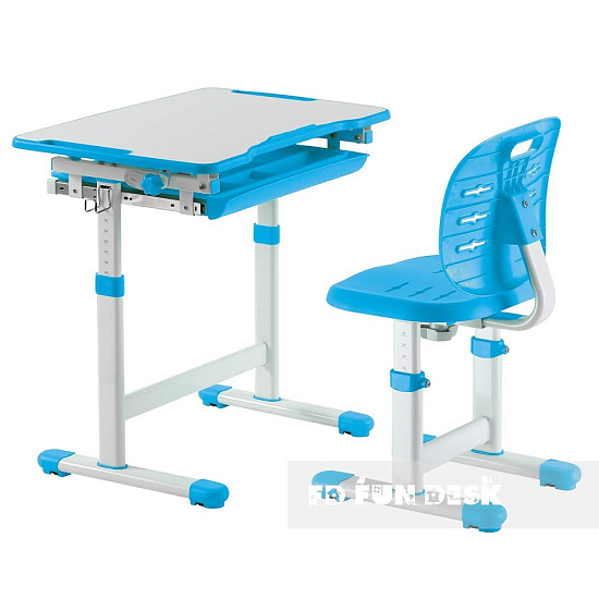 Комплект парта и стул-трансформеры FunDesk Piccolino lIl Blue (голубой)