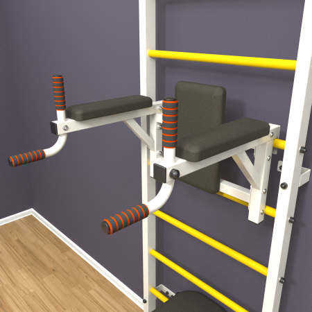 картинка Шведская стенка «LittleSport» White Pull-Up 3.0 желтые ступени от магазина Лазалка