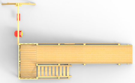 Детская площадка - деревянная горка Пикник "Зима №3" с качельной балкой