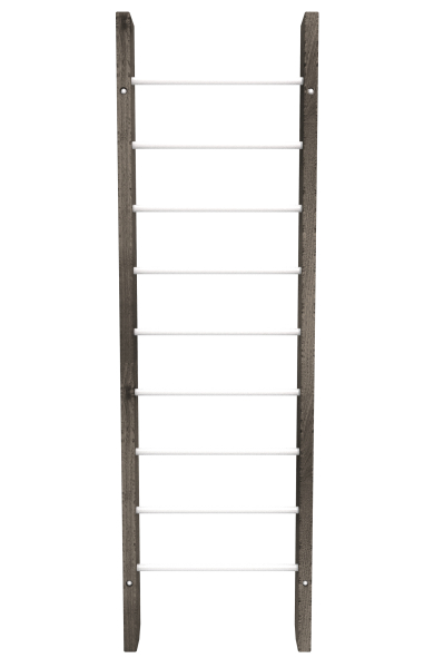 картинка Брашированная шведская стенка "Кастерли" Black (Белые ступени) от магазина Лазалка