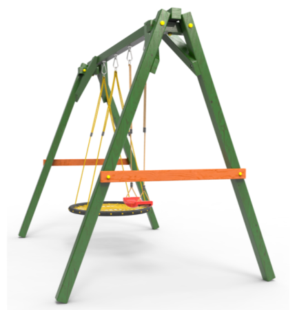 Деревянные качели Пикник 2 "Вега" (качели гнездо 1м + качели шар)