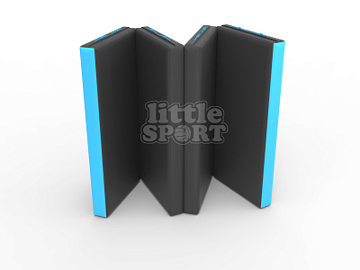 картинка Мат кожзам LittleSport (100х200х10см) складной в 4 сложения черный/голубой от магазина БэбиСпорт