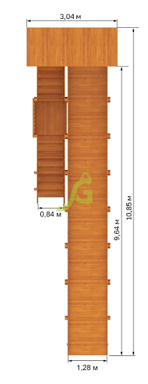 картинка Зимняя деревянная горка "IgraGrad Snow Fox (Домик)", скат 10 м от магазина Лазалка